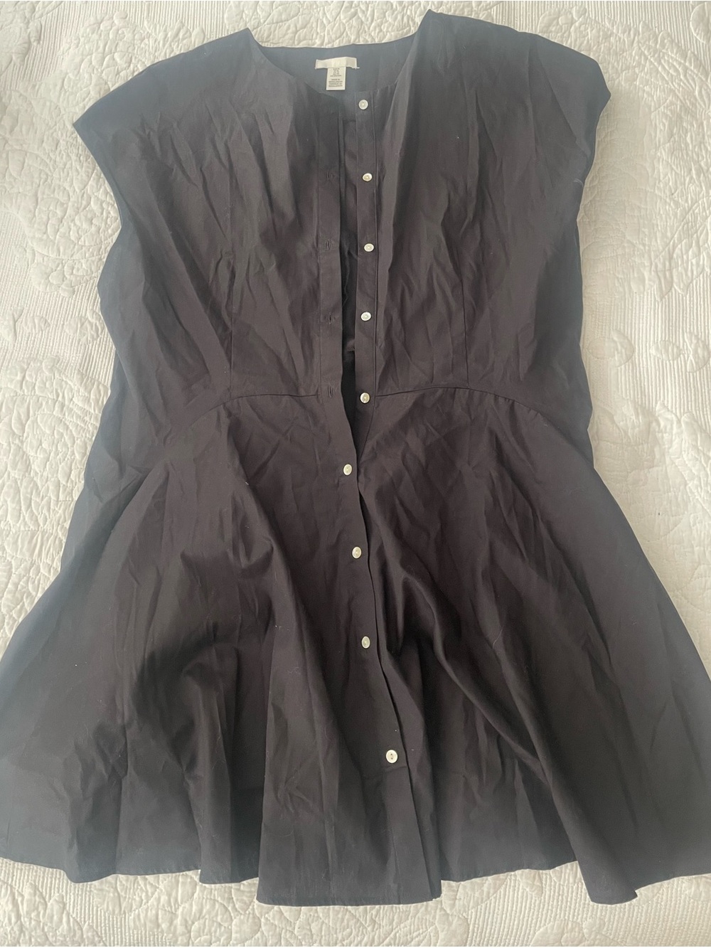 H&M Black Button-Front Mini Dress